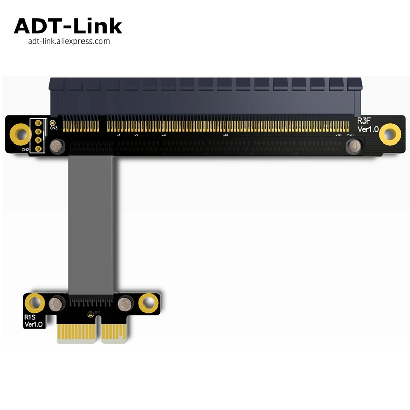 PCIe 3.0 x1 Male to x16 Female Cable EMI Shielding 8G/bps PCI-E III Motherboard 1x 16x Graphics Card Extender Ribbon Cable ADT