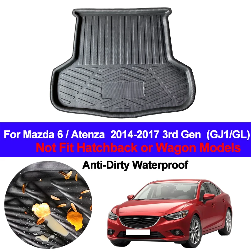 Rear Boot Cargo Liner Trunk Floor Mat Mats Carpets Tray Carpet For Mazda 6 Atenza 2014 2015 2016 2017 3rd GJ1 GL 4 Door Sedan