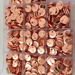 10pc Double side round  Disc Pendant Alphabet A-Z Letter Tag Charms Stamp Initial Jewelry,10mm Beads For Jewelry