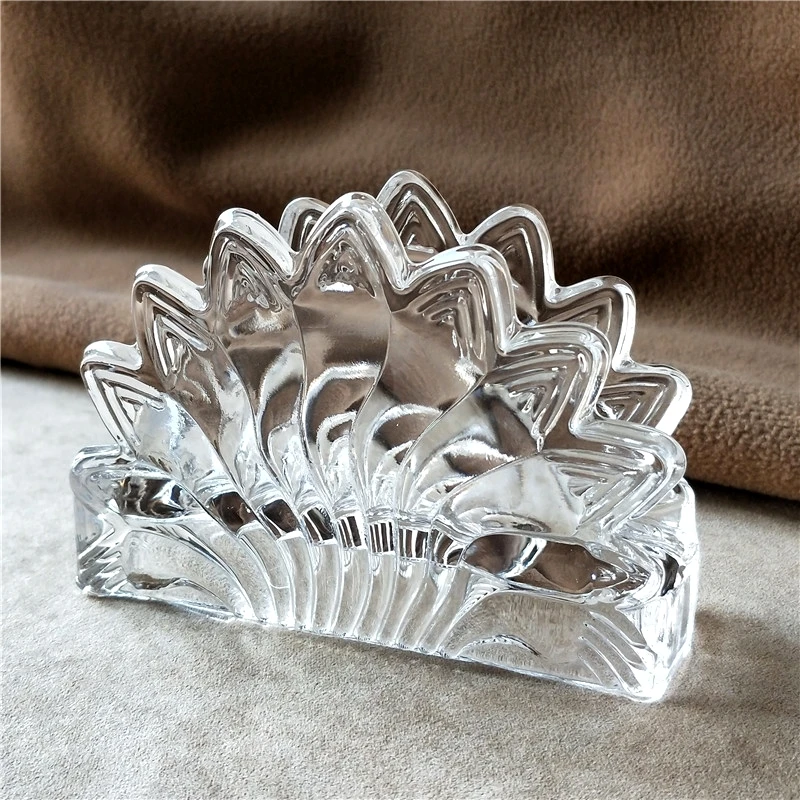 Leaf Stamped Glass Napkin Holder Decorative Glass Couple Swan Tissue Stand Dining Table Necessity Tableware Accessories Supplies