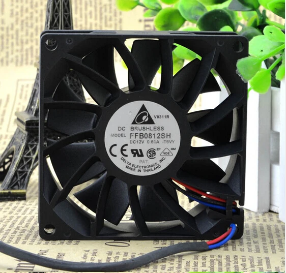 Delta 80*80*25 8cm chassis fan 12V 0.6A FFB0812SH high speed violent fan