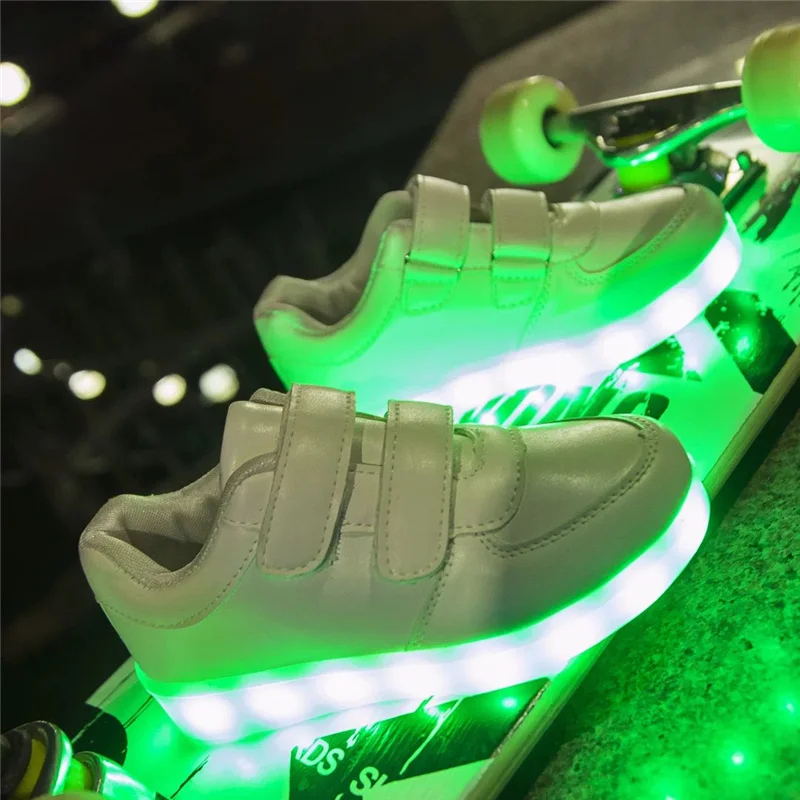 Fashion 25-40 Led Children\'s Sneakers Kids shoes USB Charging Lighted Luminous Sneakers Boy/Girls LED lights glow Children Shoes