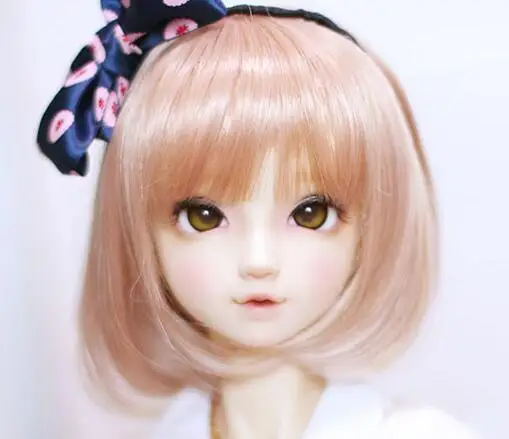 New 22-24cm Honey Brown Short hair /Wig For 1/3 BJD SD  DD Doll Wig