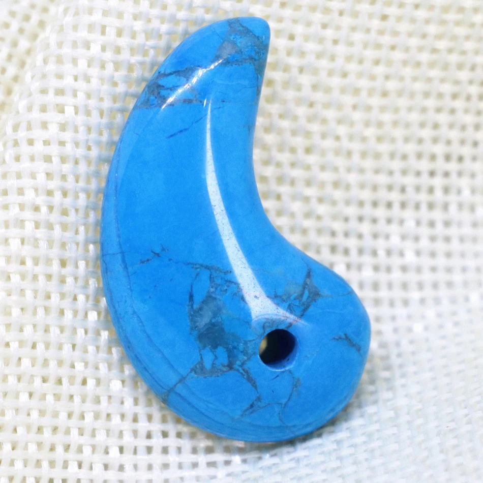 Free shiping blue howlite stone magatama pendant lucky jewelry for diy necklace high quality hot sale accessories 19*34mm B1829