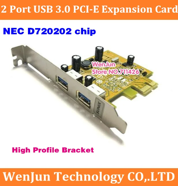 Original NEC D720202 chip 2Port USB 3.0 PCI-E x1 Expansion Adapter Card External 2port USB3.0 Bracket