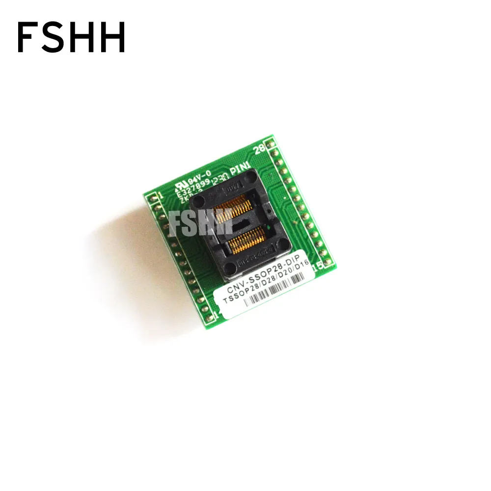 

high quality CNV-SSOP28-DIP TSSOP28 SSOP28 to DIP28 IC Test Socket Programmer Adapter (OTS-28-0.65-01) placed horizontally