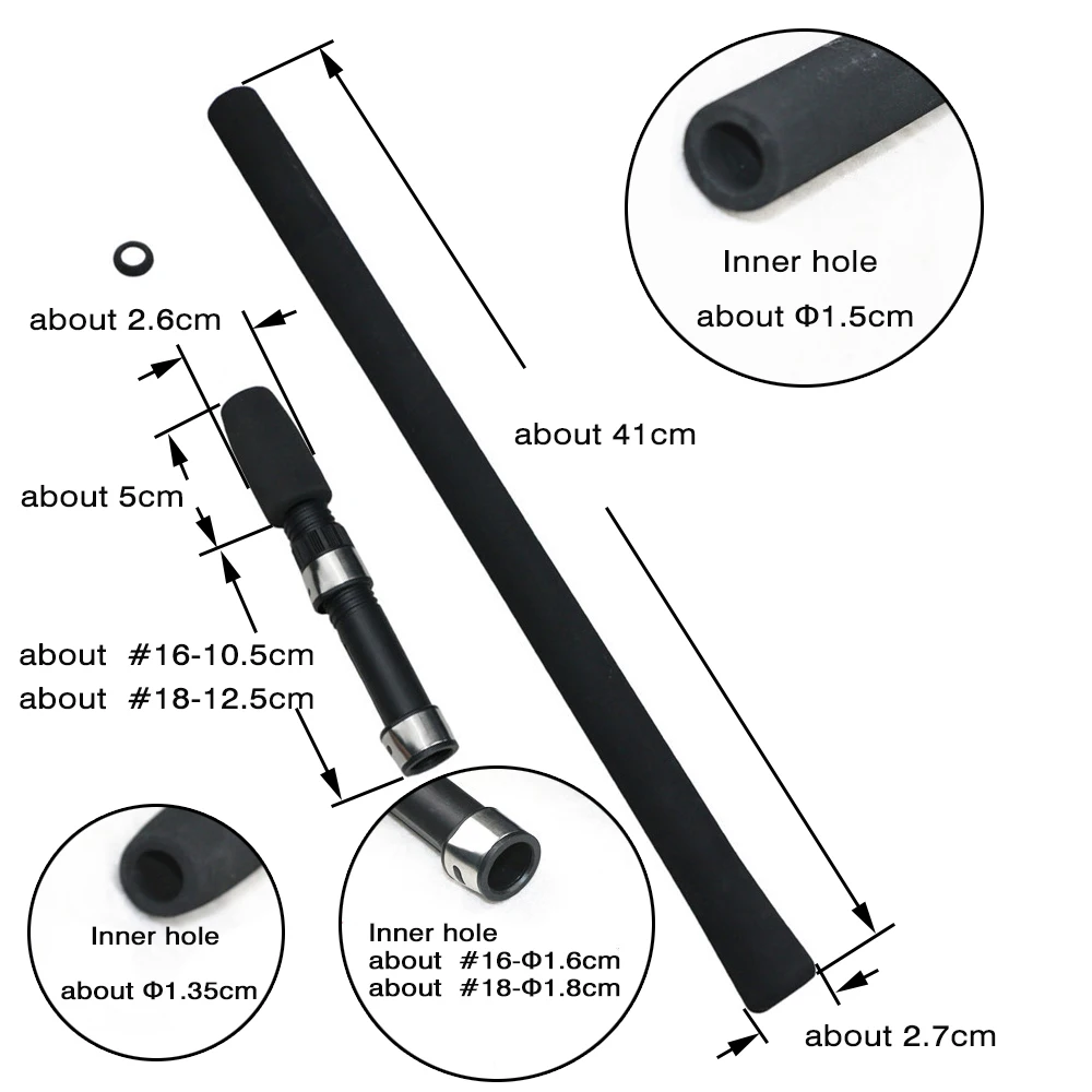 MNFT EVA Fishing Rod Handle with Reel Seat DIY EVA Foam Spinning Fishing Rod Handle Grips for Rod Building or Repair