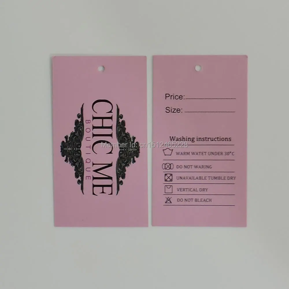 Custom Printed Logo Paper Clothing Swing Hang Tag