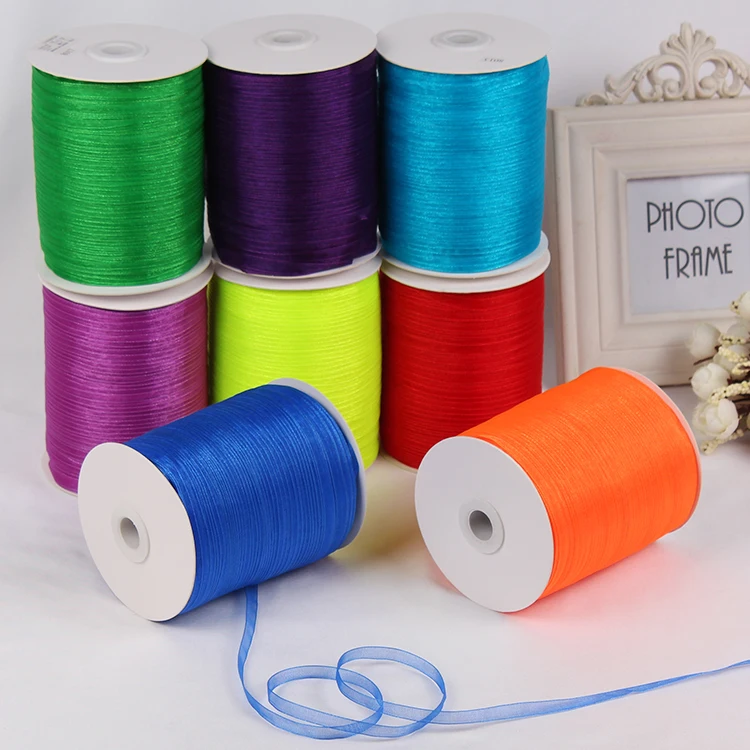 Vendita calda 1/4 \'\'(6mm) nastro di Organza confezione regalo decorativa artigianato di nozze natale bianco rosa rosso nero nastri (10 metri/lotto)