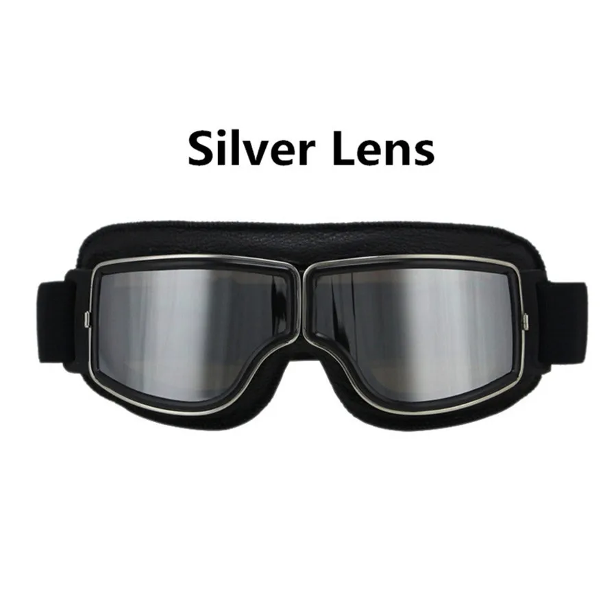Latest Vintage Leather Motorcycle Goggles Collapsible  Jet Pilot 4 Color Sunglasses