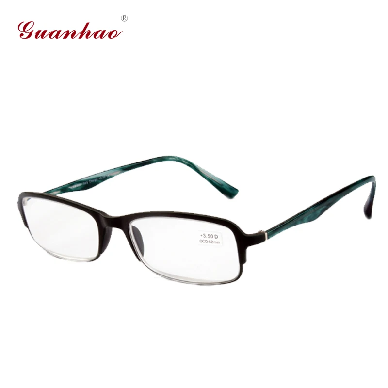 Guanhao Reading Glasses Men Women Front Frame with Trendy Fashion Frames Acetate Temples Hyperopia Glasses 1.0 1.5 2.0 2.5