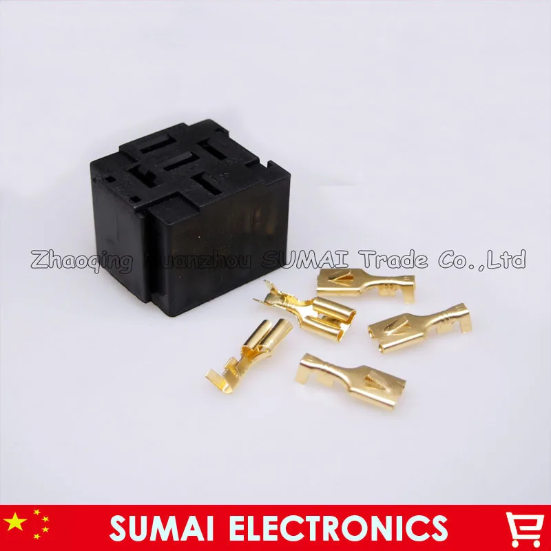 5 Pin 6.3mmr Car socket,5Pin Car/Auto horn relay socket holder plug connector for Audi VW car ect.