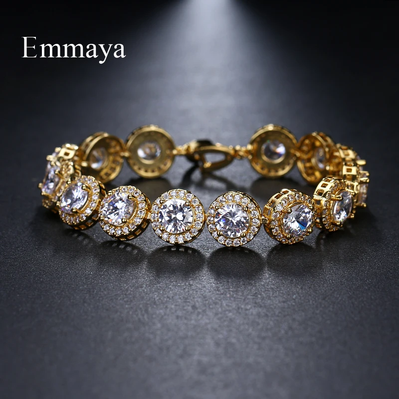 Emmaya Brand Charm Classic AAA Cubic Zircon Three Colors Roundel Bracelets For Woman Elegance Wedding Party Birthday Gift