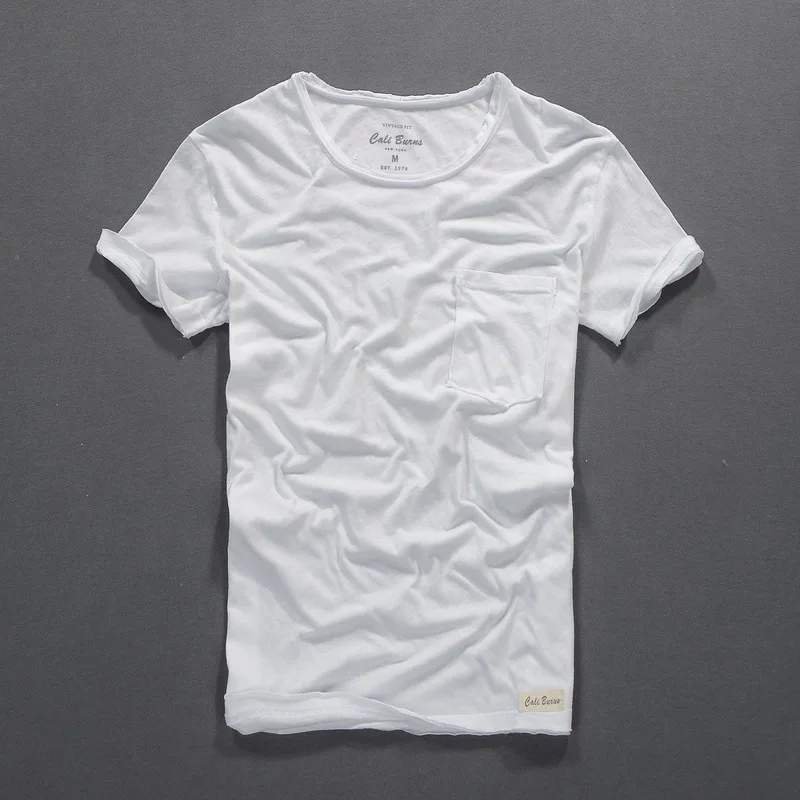 Summer t shirt men new bamboo cotton t shirt thin pure color short-sleeved T-shirt fashion men's clothing mens tshirt camiseta