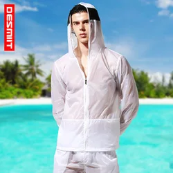 UV Protection Rashguard Men Sailing Surf Shirt Ultrathin Rash Guard Hoodied Long Sleeve Breath Beach Jacket Water Sport Clothes