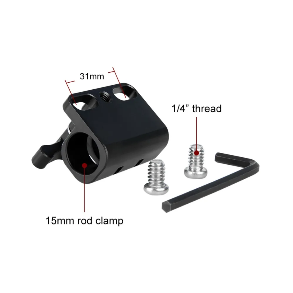 NICEYRIG 15mm Rod Clamp 1/4 Screw DSLR Camera Rig Rod Clamp 1/4\