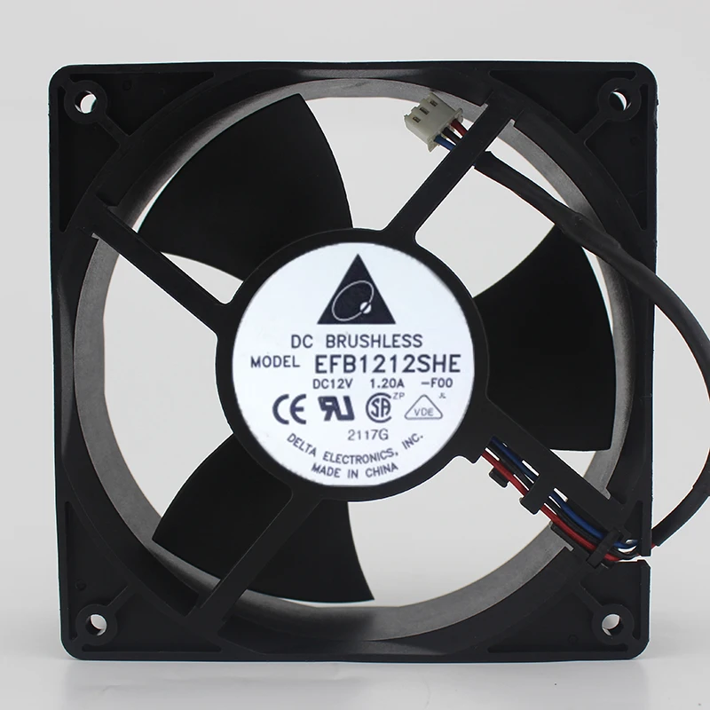 Original EFB1212SHE 12V 1.2A 12038 12CM Chassis Server Cooling Fan