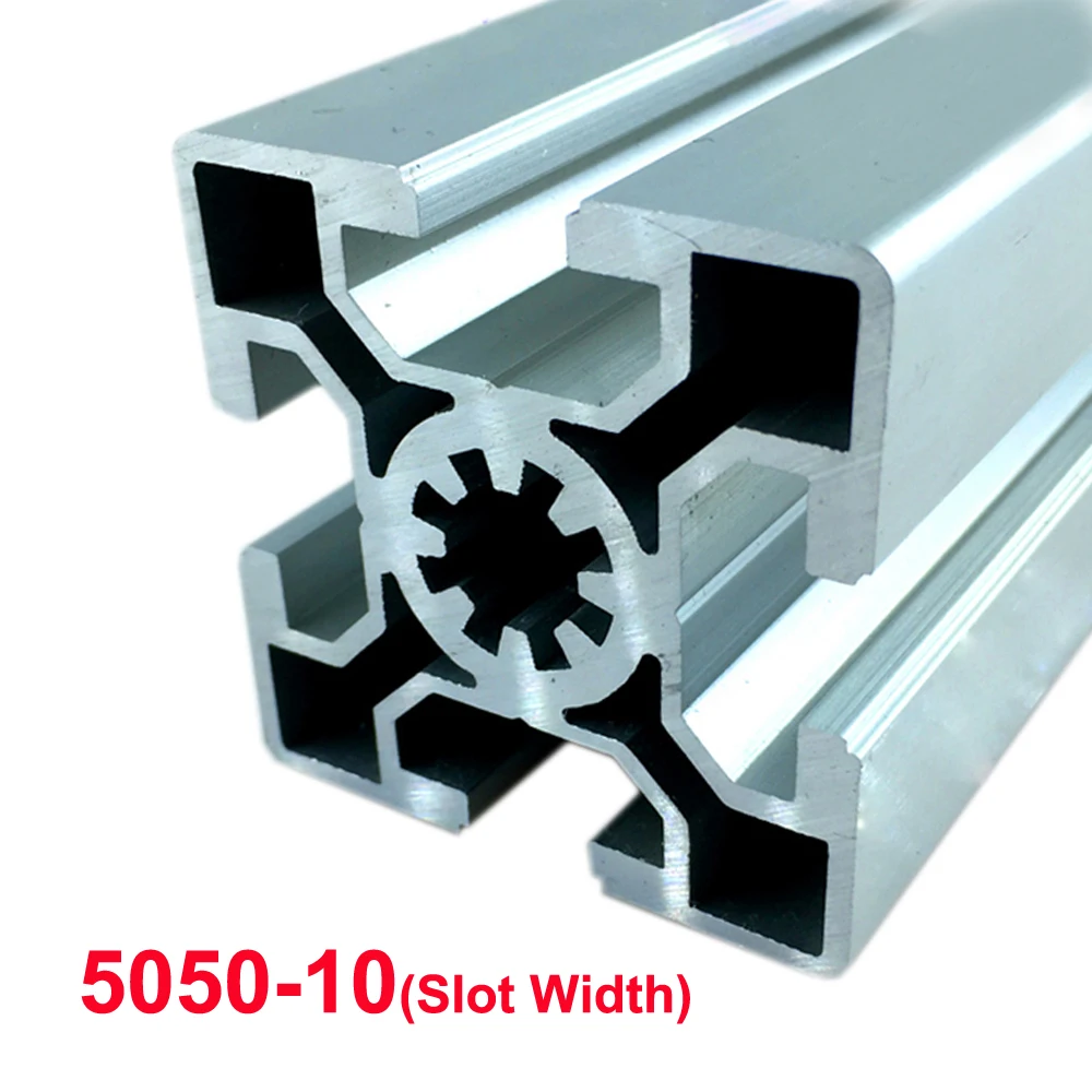 1PC 5050-10 EU Aluminum Profile 100-800mm Length 10mm Slot Width Linear Rail for DIY 3D Printer CNC