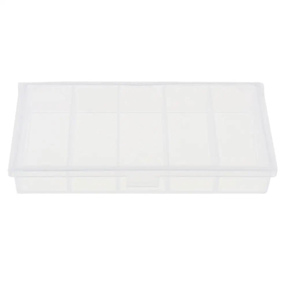 Transparent 5 Grid Plastic Fishing Tackle Box Lure Bait Lead hooks Connector Storage Case Container Organizer Collection Tools