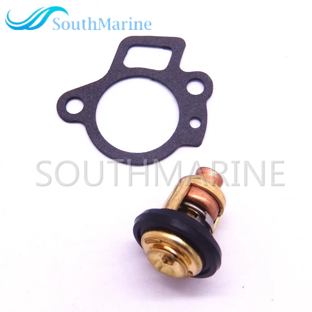 Boat Engine Thermostat 825212 825212001 and Gasket 27-824853 824853 for Mercury 8HP 9.9HP 15HP 25HP 30HP 40HP 4-Stroke