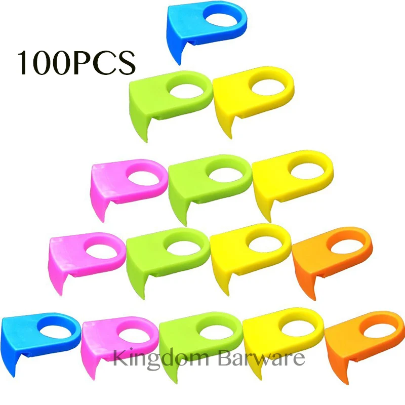 100PCS ABS Drink Clips Bottle Buckle Holders Beer Cocktail Snap for Schooner & Goblet Glasses (Random Color)