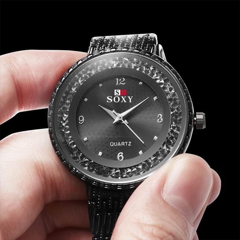New Fashion Rhinestone Watch Women's Watches Luxury Stainless Steel Bracelet Ladies Watch Women Gold Watches reloj mujer Clock