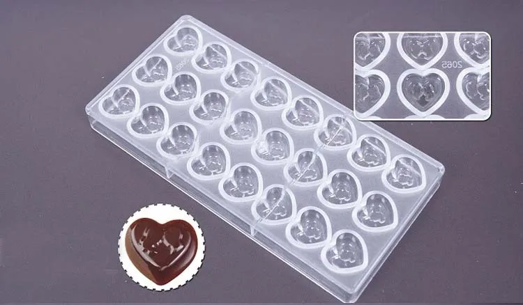 Valentine Heart shape Polycarbonate PC Chocolate Candy Mould  Bundle 3D  Molding Instructions Fondant Cake Mold DIY Home Baking