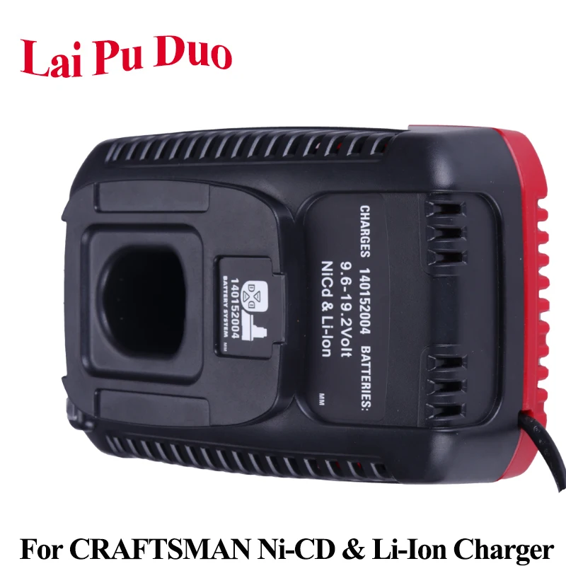 140152004 Battery Charger Rechargeable Power Tool Battery Charger for CRAFTSMAN 100V/240V 9.6V-19.2V Ni-CD Li-ion Battery