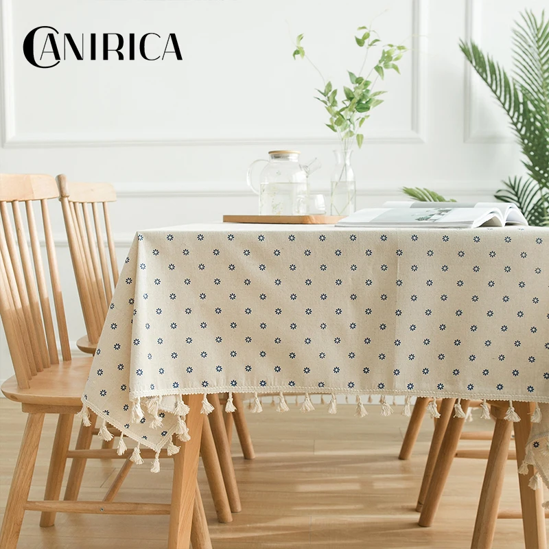 

CANIRICA Table Cloth Linen Tablecloth Kitchen Decorative Table Cover Wedding Manteles De Mesa Rectangular Table Accessories Gift