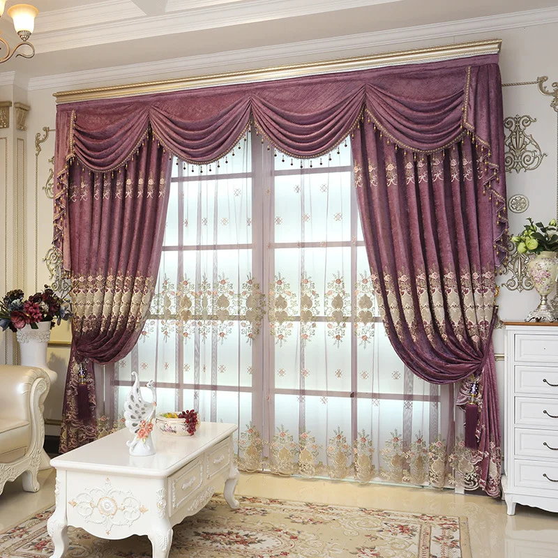 

FYFUYOUFY high quality embroidered curtain for living room Floral tulle curtains for bedroom blackout curtains in the nursery