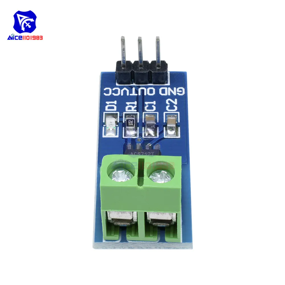 20A Range Hall Current Sensor Module ACS712 Module for Arduino Module ACS712T Hall Transduce Current Sensor