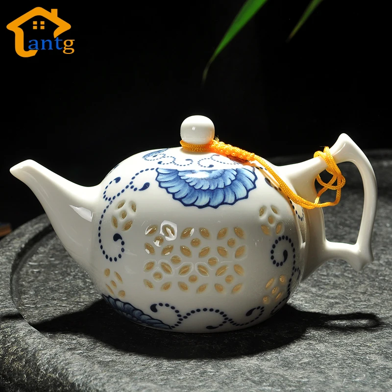 New Arrival Ultra-Thin Exquisite Teapot Blue and White Porcelain tureen fair cup of tea Kettle,Black Tea Ware High Quality