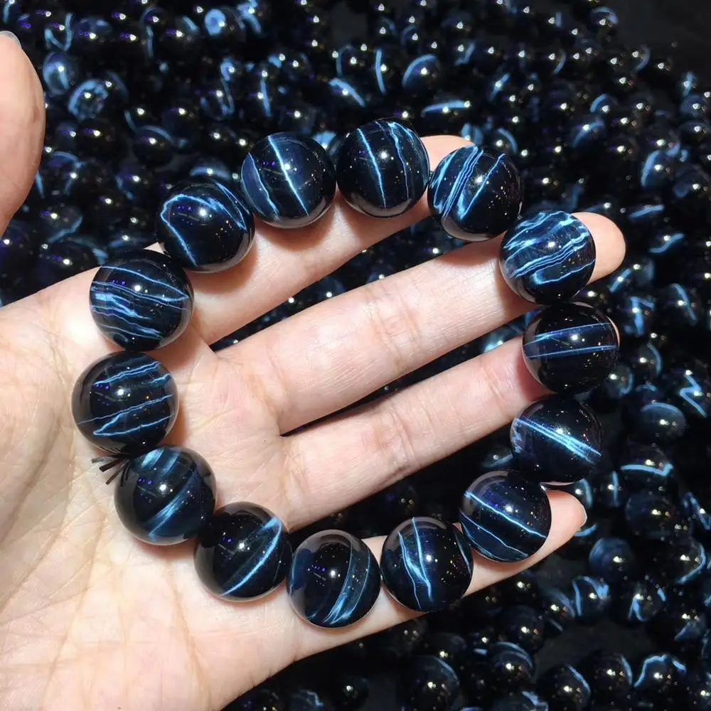 AAA Grade Blue Tiger Eye Beads Bracelet Natural Gemstone Jewelry Bracelet For Men For Gift Wholesale !