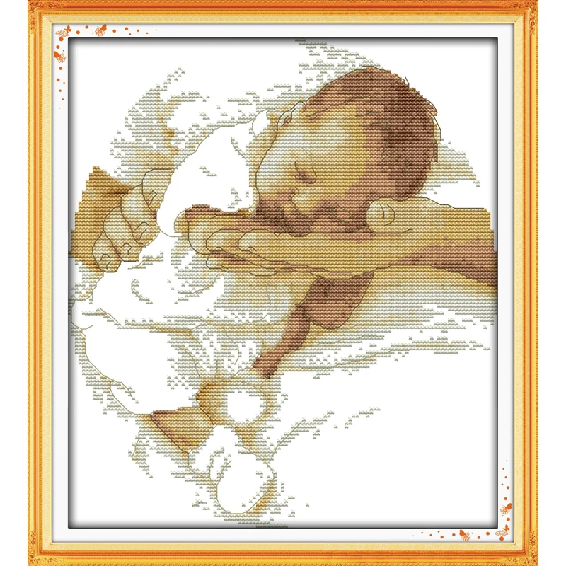 Gioia Domenica Cura Del Bambino Contati Punto Croce 11CT Stampati 14CT DMC Cotone Cinese Home Decor punto Croce Kit Ricamo Needlework