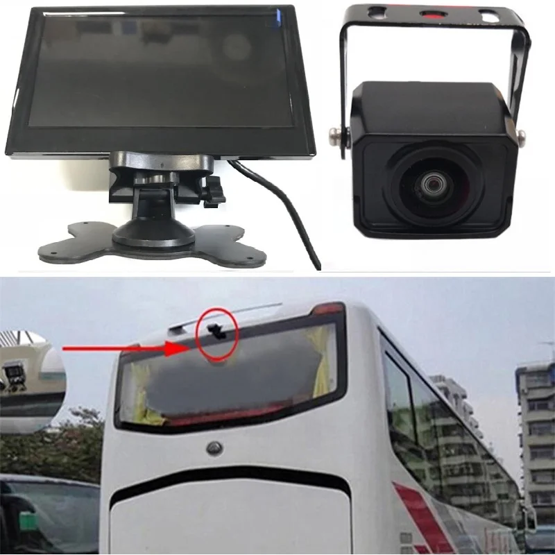 

24v LED Starlight night camera 170 degree wide-angle 7"LCD waterproof reversing camera for bus rearview parking systems 4.3"LCD