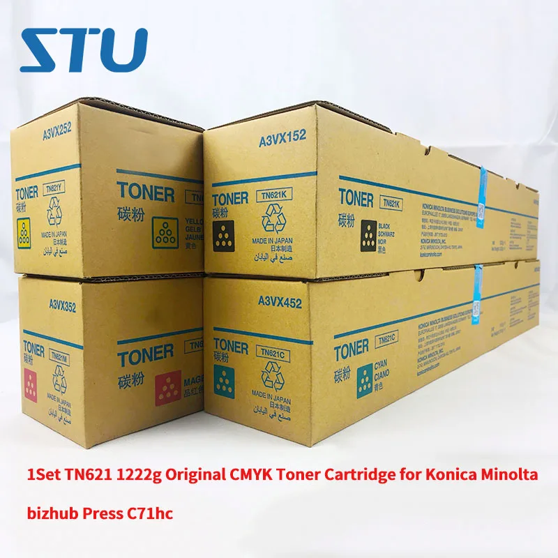 1Set TN621 1222g New Original CMYK Toner Cartridge for Konica Minolta bizhub Press C71hc Toner Box