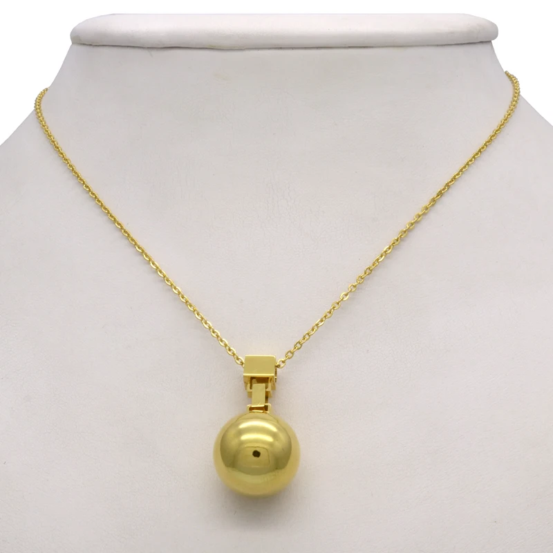 Hot sale Height Polishing Mirror Side Stainless Steel Ball Pendant Necklace Female Jewelry Gold Necklaces & Pendants For Women