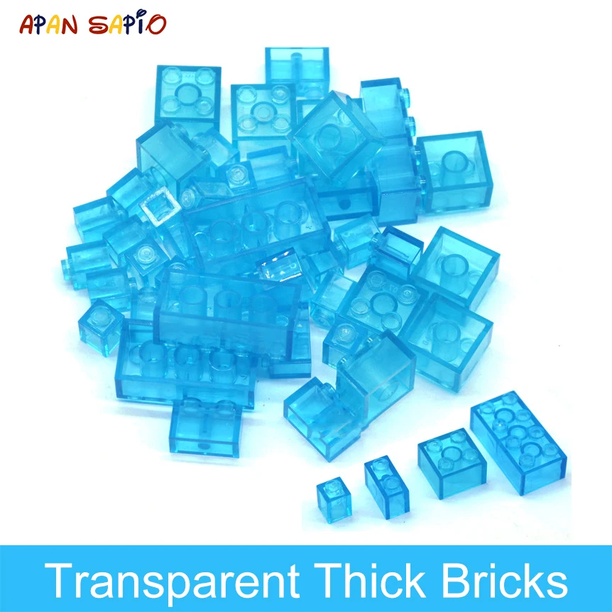 DIY Building Blocks Thick Transparent Figures Bricks Educational Creative Toys for Children Gifts Size Compatible With Brand