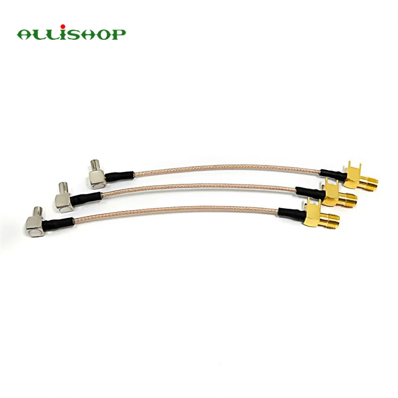 Cabo rabo de porco 1 cm ts9 ângulo reto rg316 para sma jack 90 graus conector pcb 6 polegadas