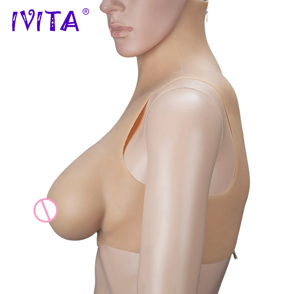 IVITA 2200g Realistic Silicone Breast Forms Fake Boobs For Crossdresser Shemale Fake Breasts Drag Queen Transgender Tits Silicon