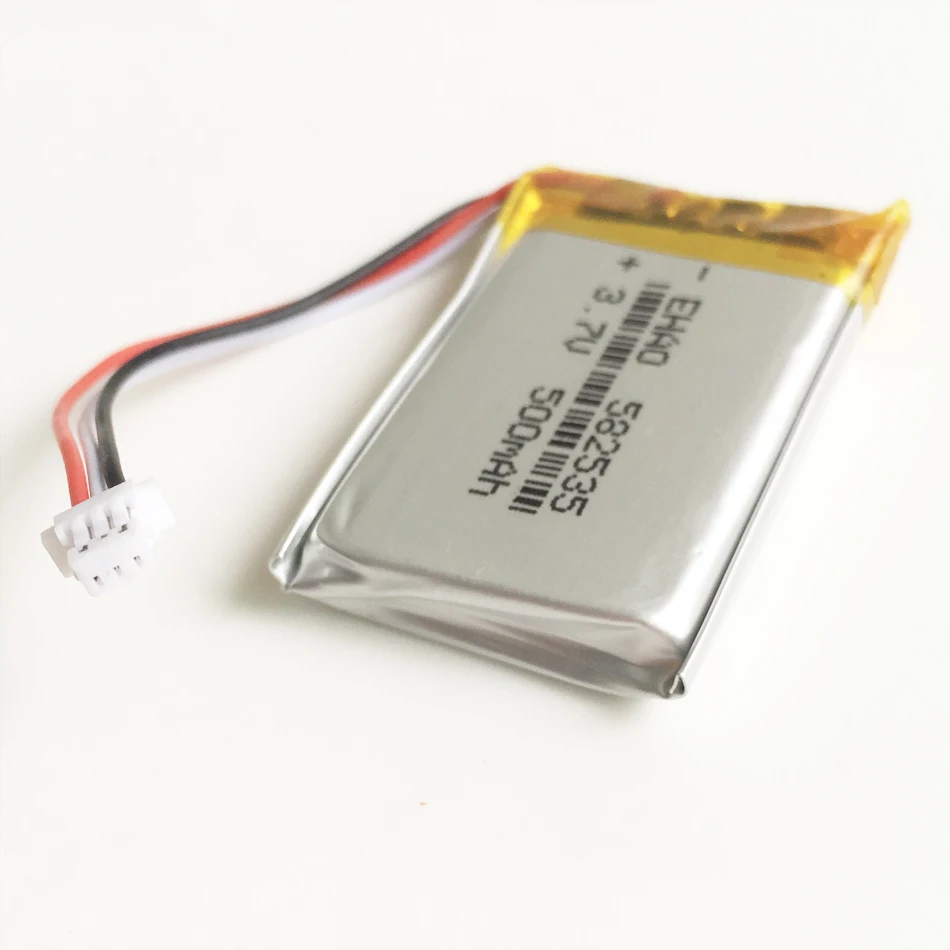 3.7V 500mAh litowo-polimerowa lipo akumulator z JST 1.0mm 3pin złącze 582535 dla Mp3 GPS kamera bluetooth zegarek