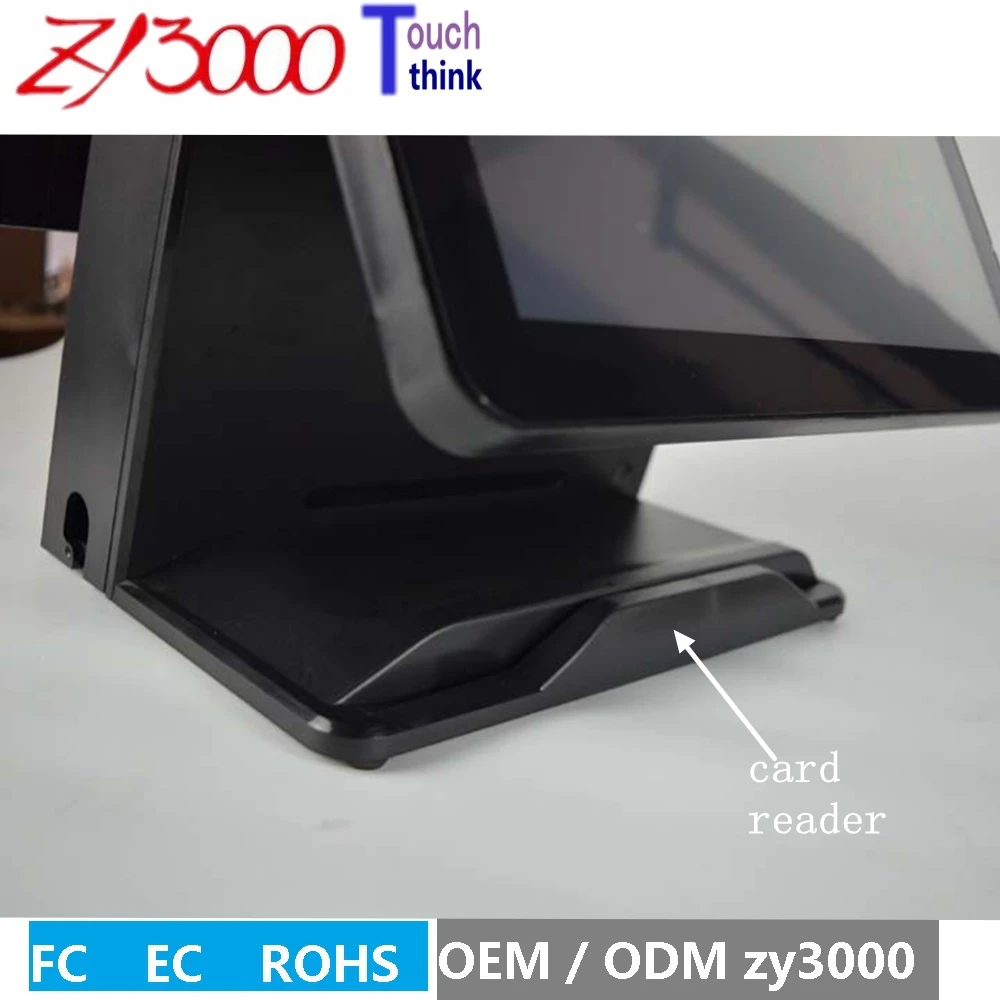 Black Q8 I5 3317U 8G Ram 128G SSD Capacitive Touch Screen System All In One  Touchscreen POS Terminal With MSR Card Reader