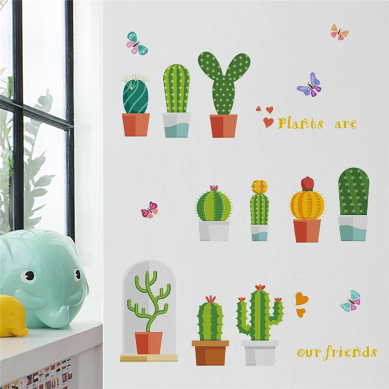 3d vivid garden plants flower wall stickers for kids rooms window wardrobe kitchen home decor wall decals diy mural art