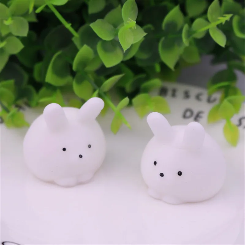 Squishy Bunny Rubber Toys for Kids, Desenhos Animados Fofos, Anti-Stress, Engraçado, Apaziguador do Stress, Charme de Simulação, Rebounding Lento, Brinquedos, 2Pcs, Lotes