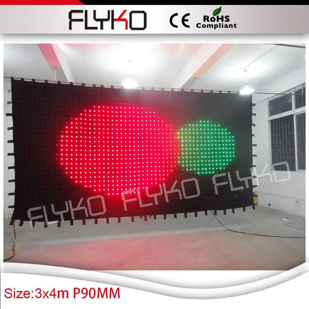 Free shipping P9 3X4M high definitin strong effect LED series of merry christmas decoration light curtain