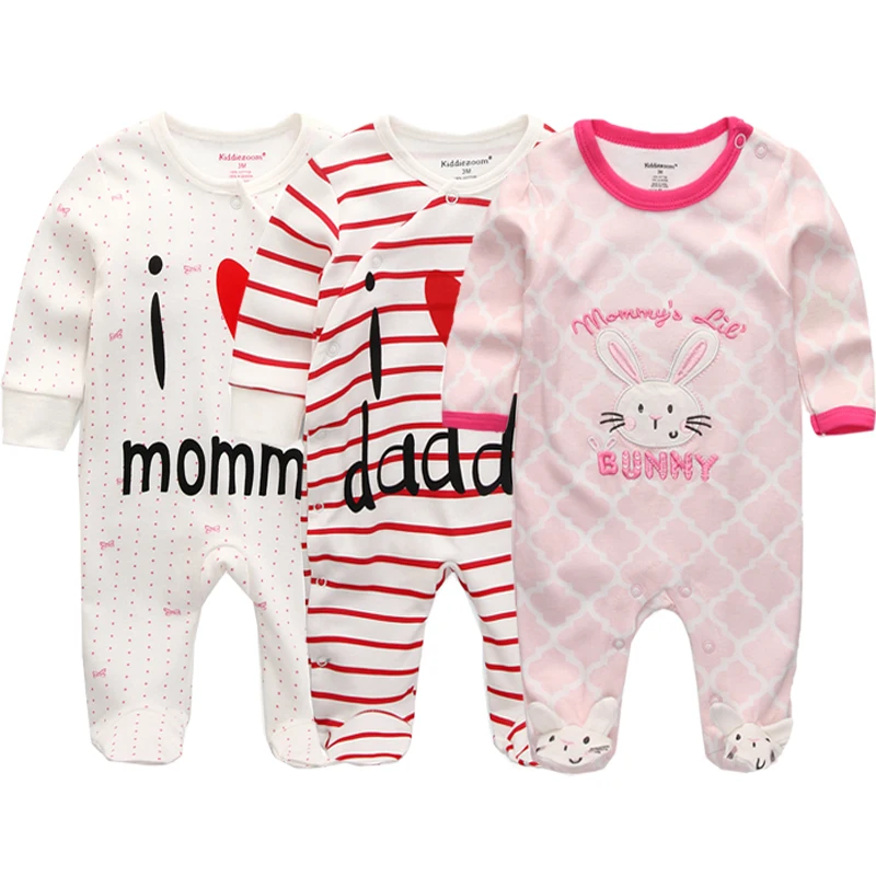 Sommer Baby Mädchen Kleidung Langarm Baumwolle Neugeborenen Pyjama Ich liebe Papa gedruckt Baby Stram pler Ropa Bebe Kleidung