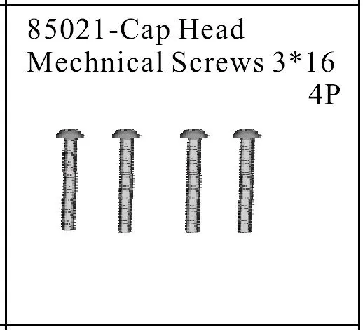 HSP part 85021 Cap Head Mechnical Screw 3x16mm 4pcs for 1/16 Scale RC Model Racing Car Truck 94185