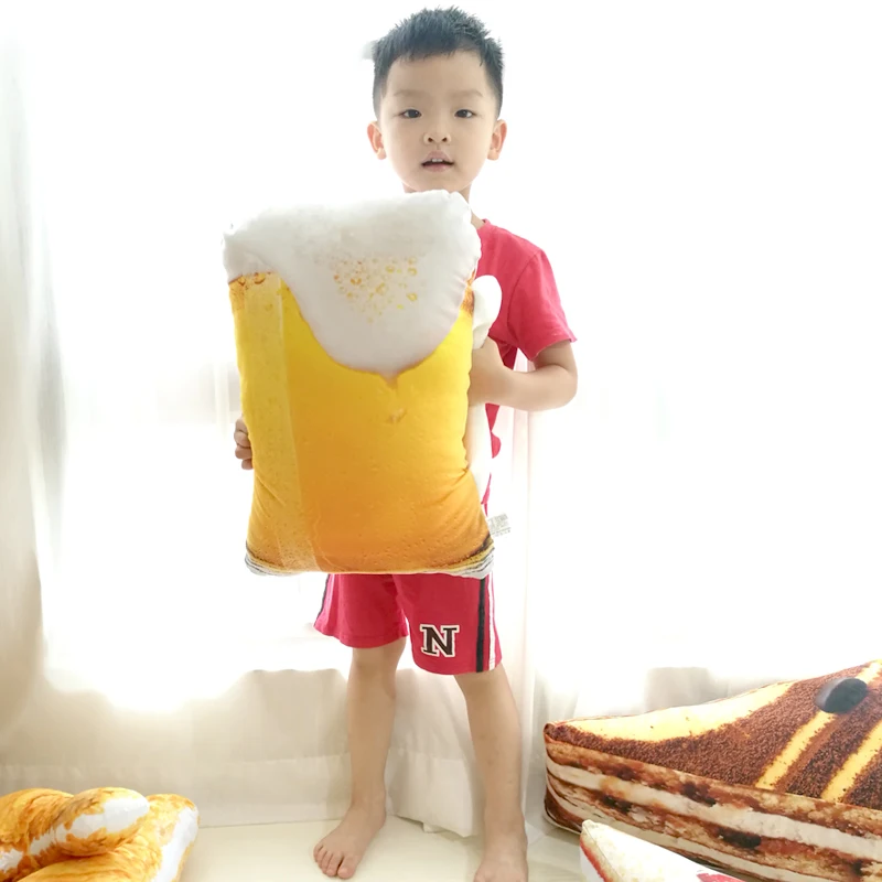 Drop Shipping Simulation Food Shape Pillow Creative Cake Coffee Beer Plush Toys Stuffed Cushion Home Decor Gifts