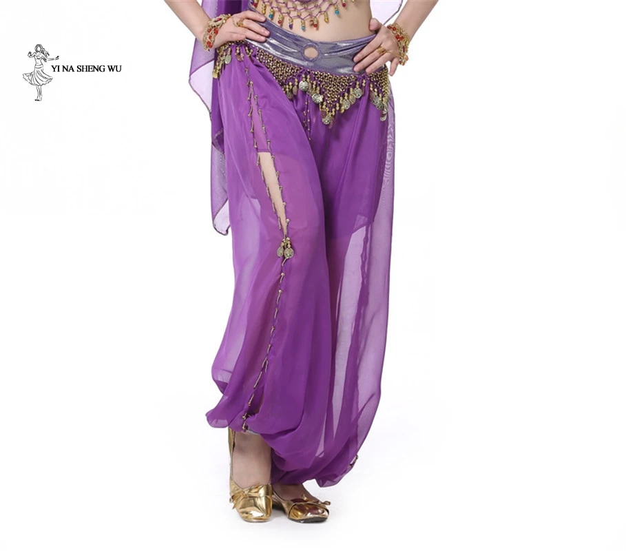 Women belly dance Costume lady dance pants Chiffon Belly Dancing India Bollywood bellydancing  Long  Bloomers Trousers for girls