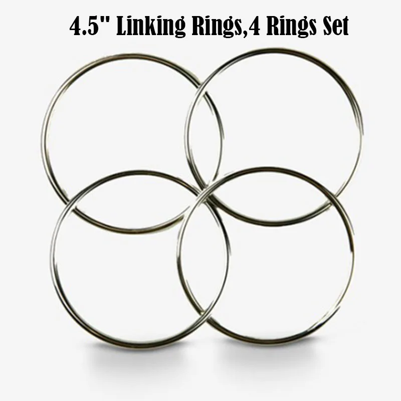 

Deluxe 4.5" Linking Rings (Set of 4, Chrome) Magic Tricks Magician Close Up Street Illusions Gimmick Props Fun Classic Magia